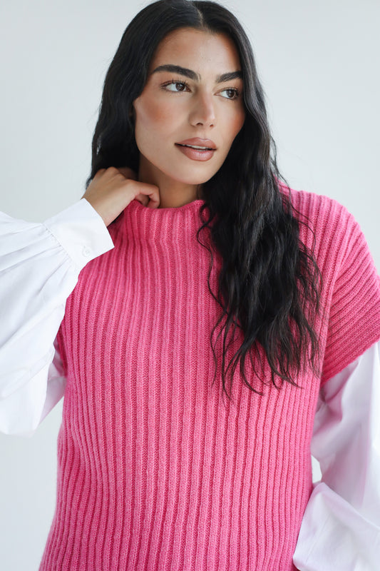 Sun Dazed Knit Vest - Bubblegum Pink