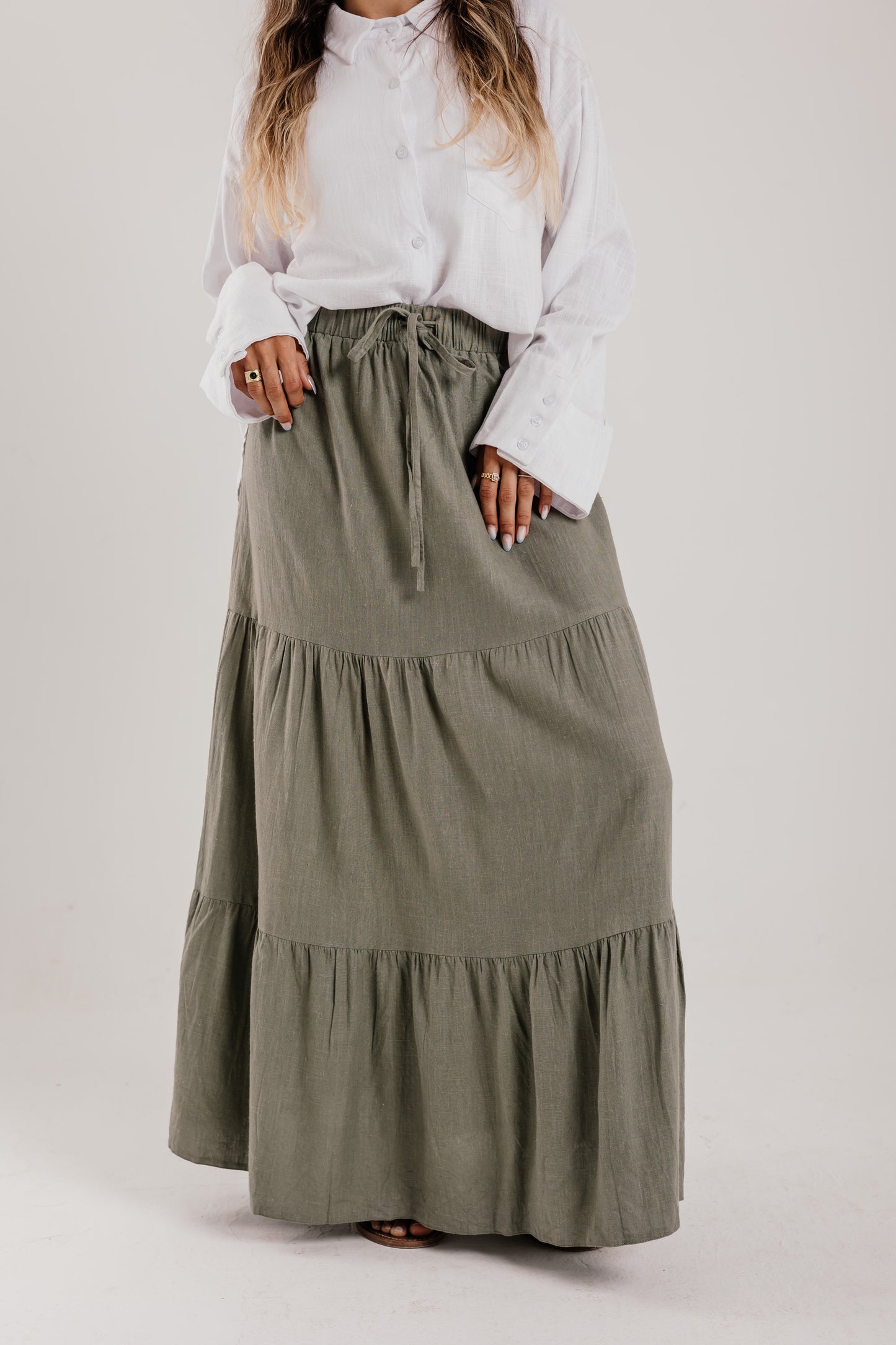 Waves Skirt in Olive