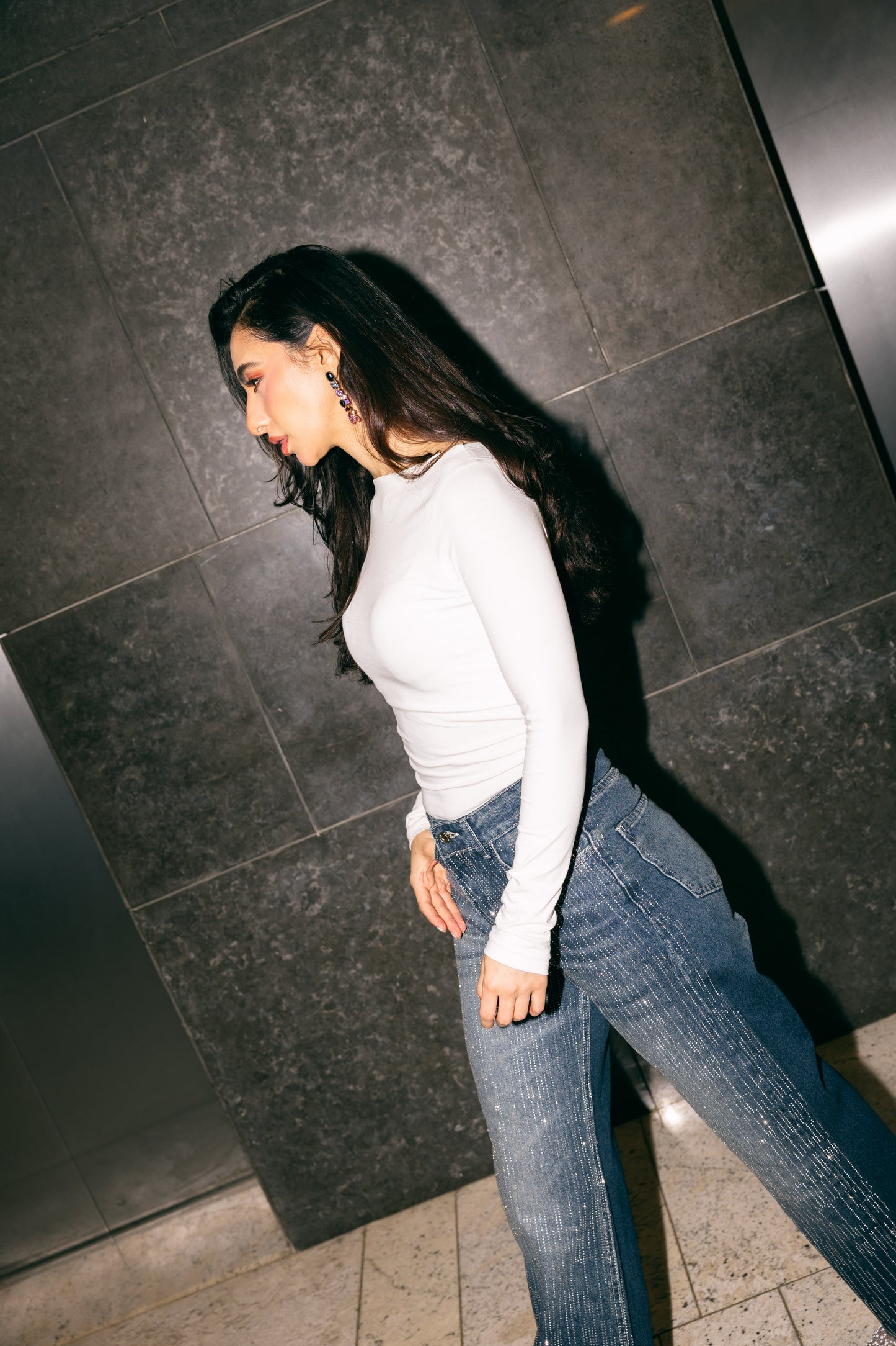Her Era Denim Pants in Washed Blue