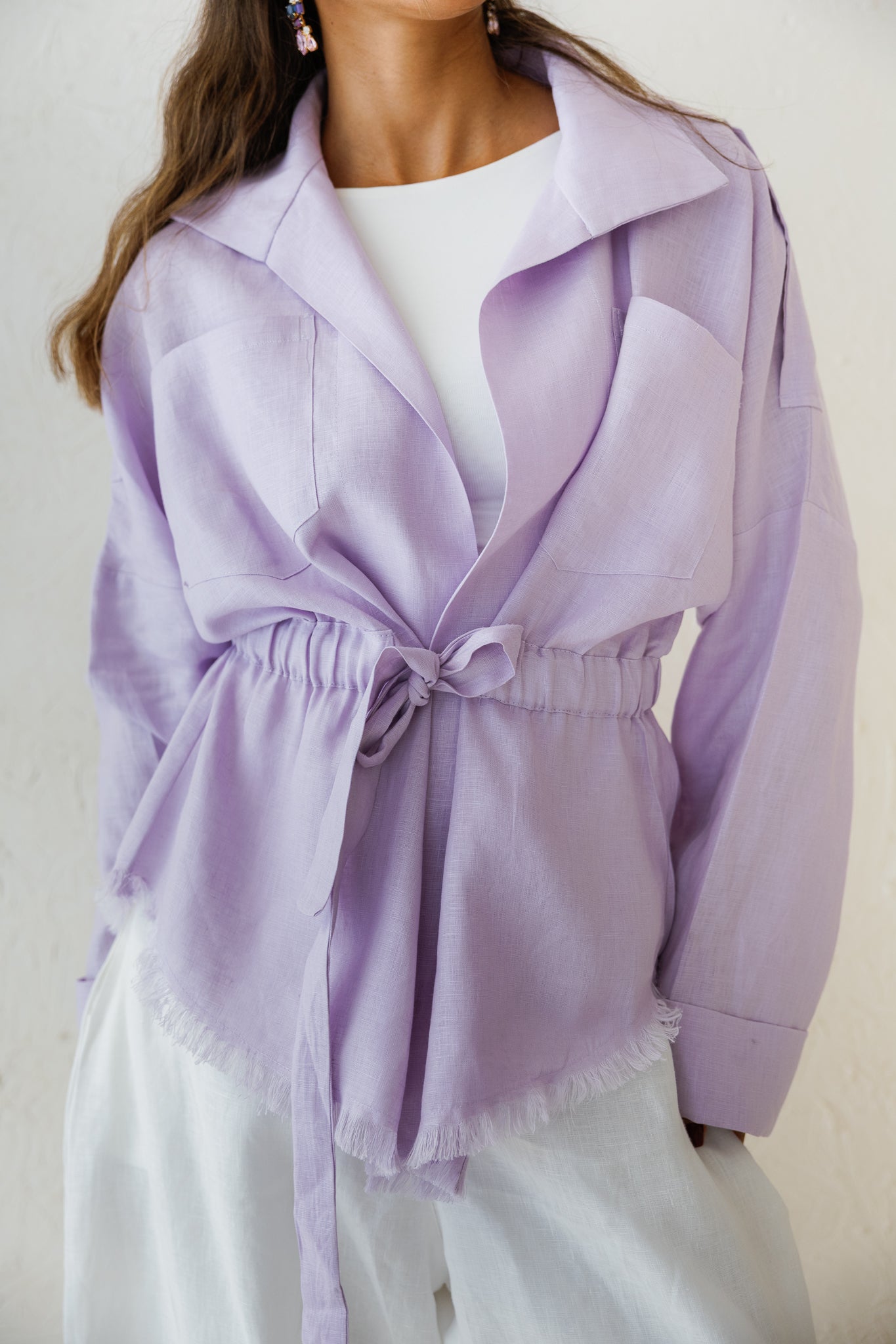 Amalia’s Signature Linen Top - Lilac