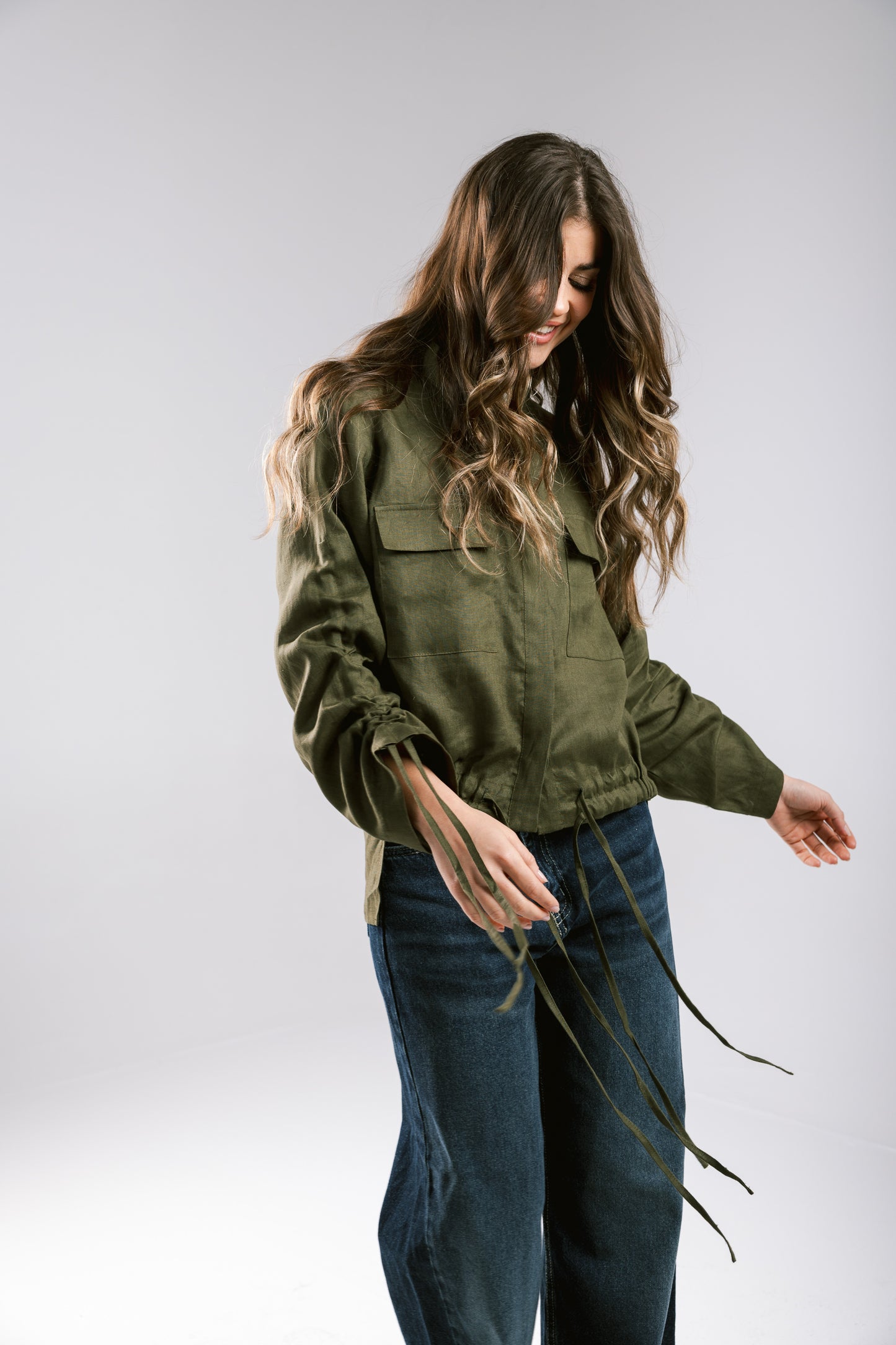 Pretty Fringes Linen Shirt - Olive