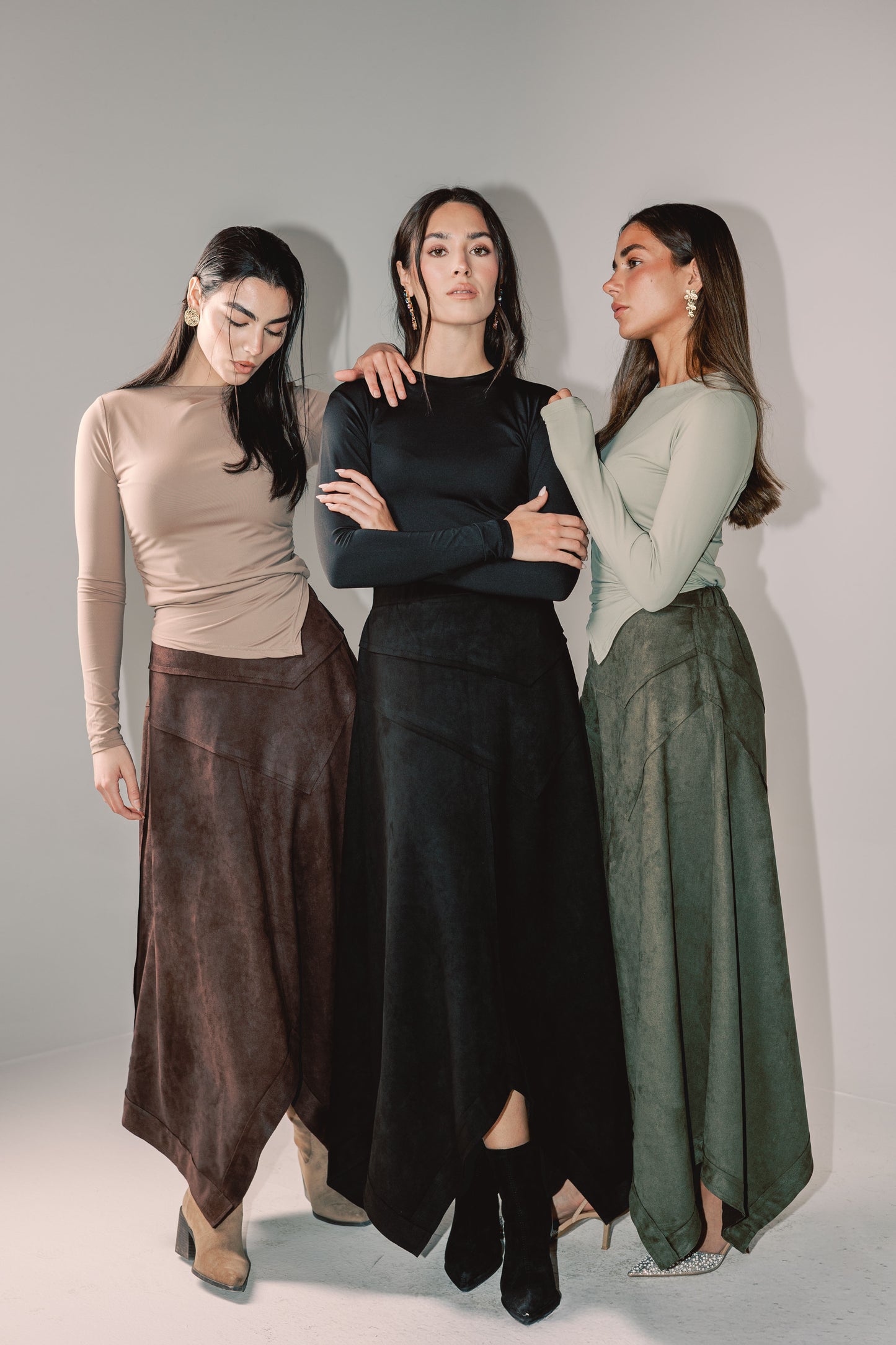 In Her Moment Suede Skirt - Black