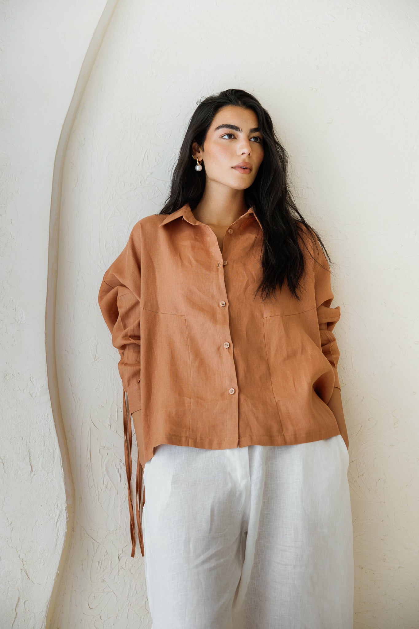 Summer Smiles Linen Top - Clay