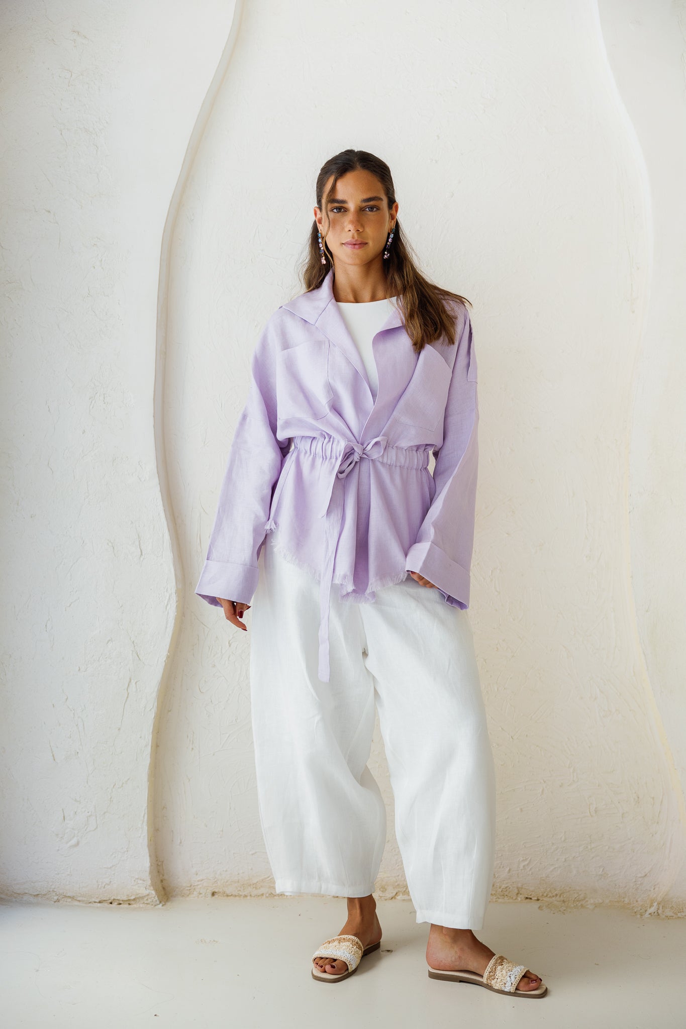 Amalia’s Signature Linen Top - Lilac