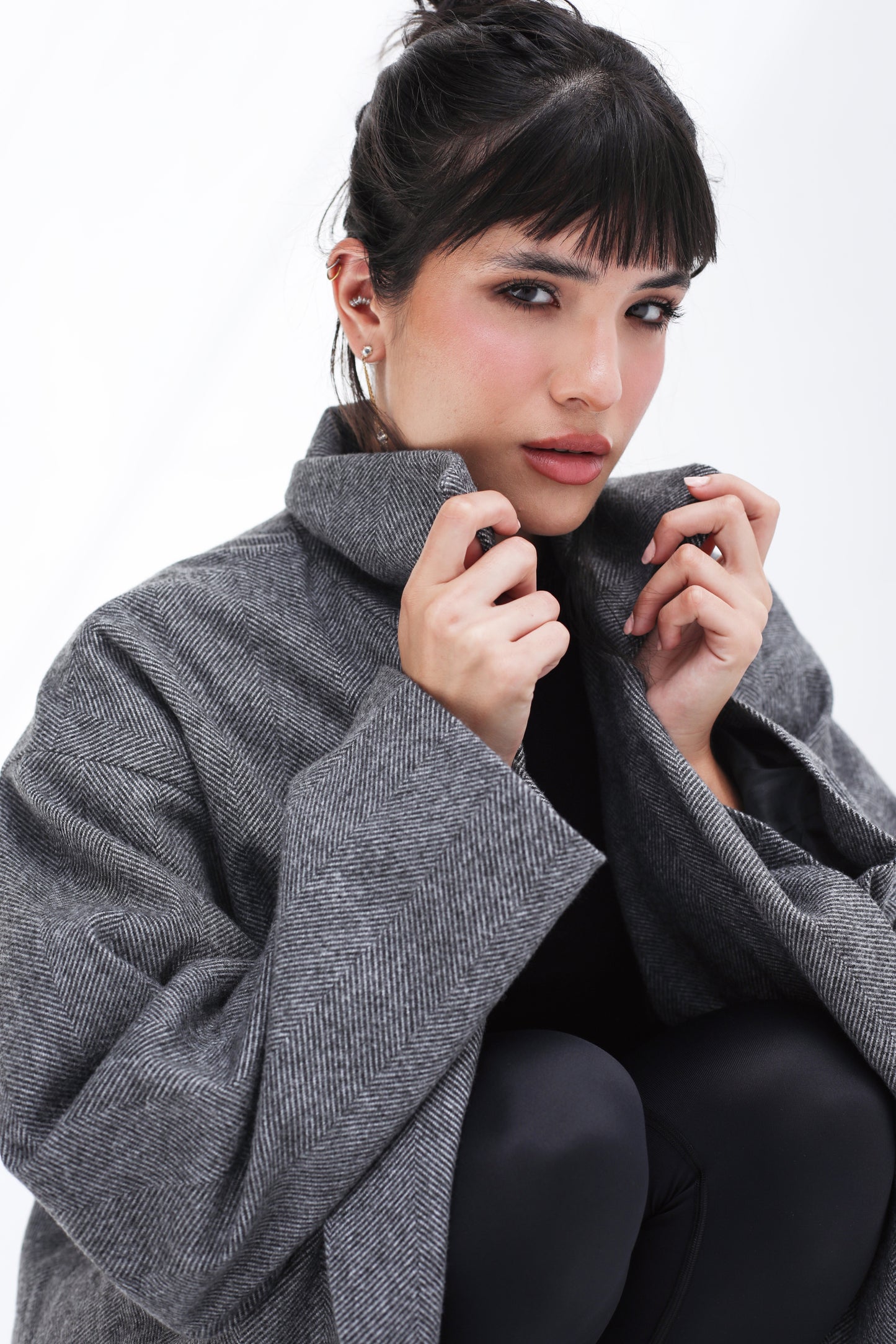 Long Time Coat - Dark Grey Stripes