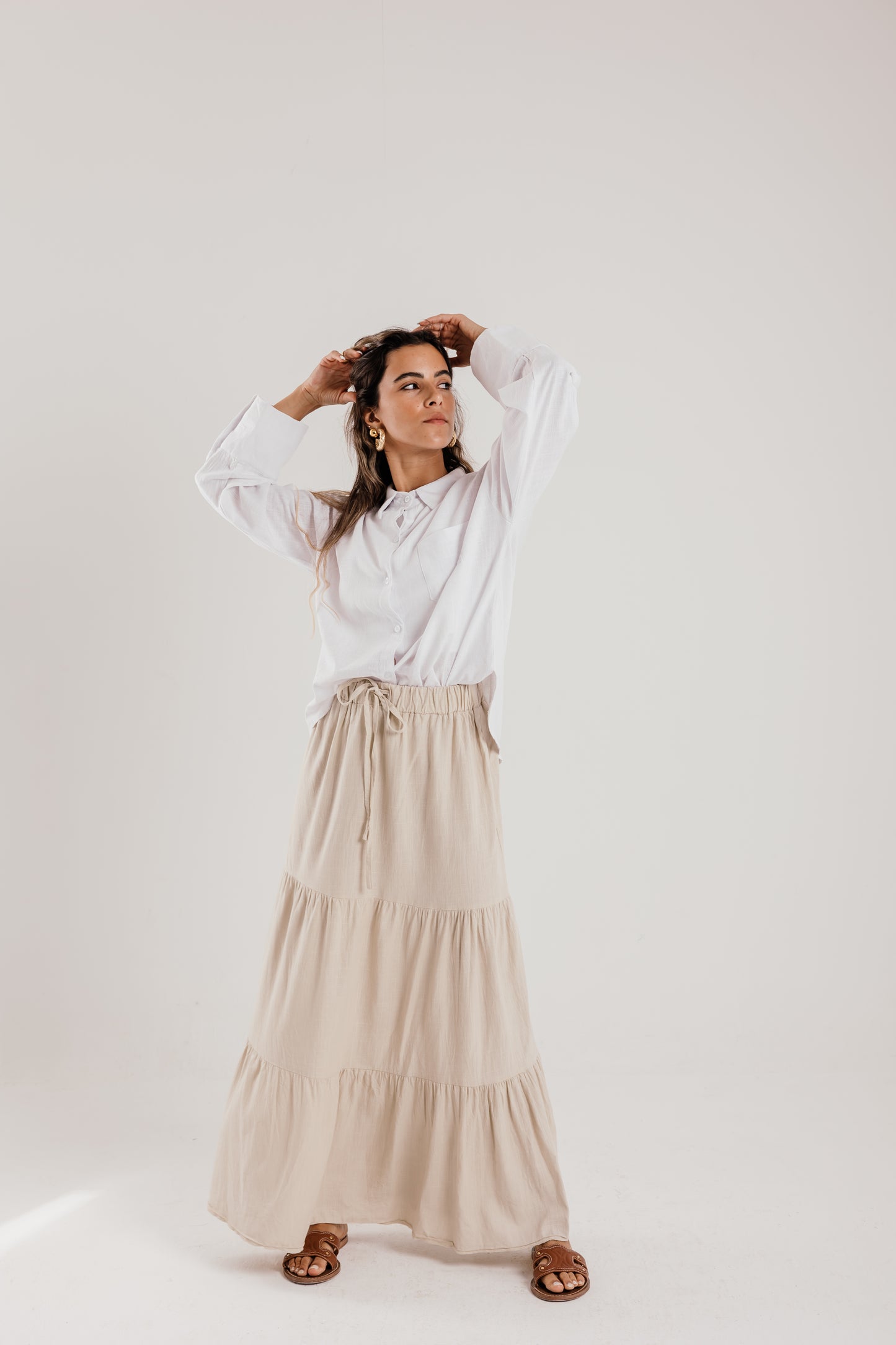 Waves Skirt in Beige