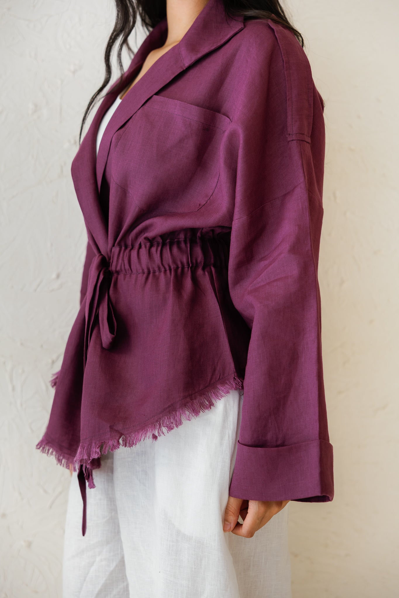 Amalia’s Signature Linen Top - Purple