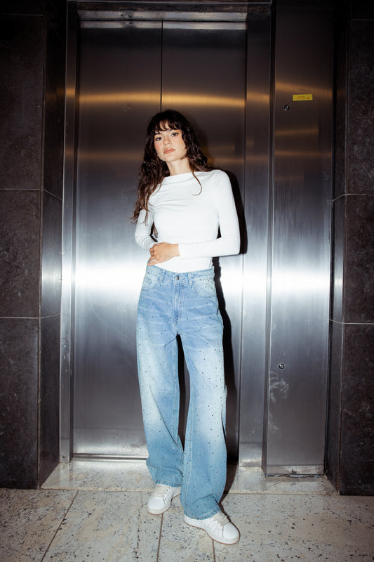 She Rises Denim Pants in Blue