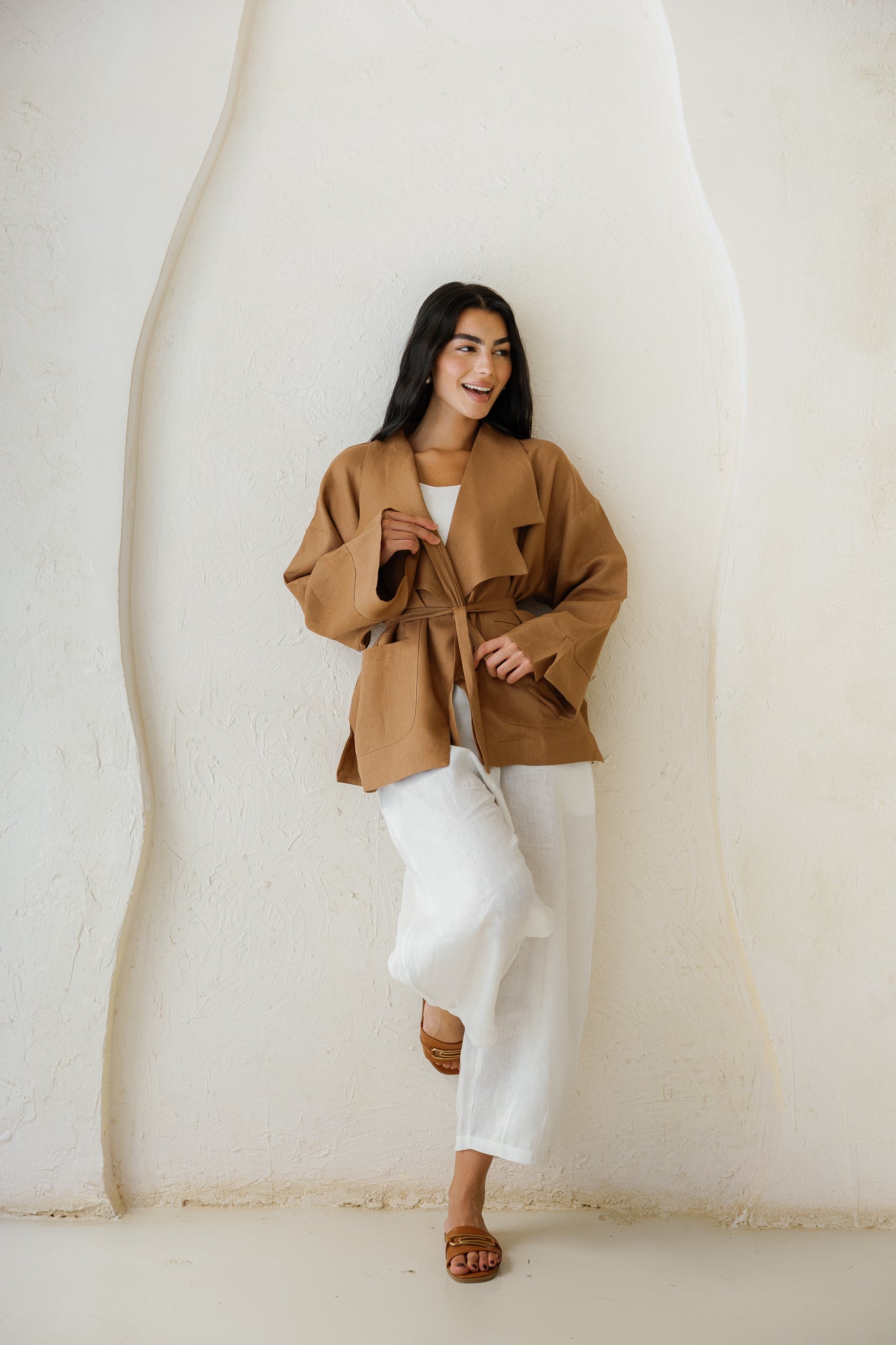 Full of Sunshine Linen Cardigan - Mocha