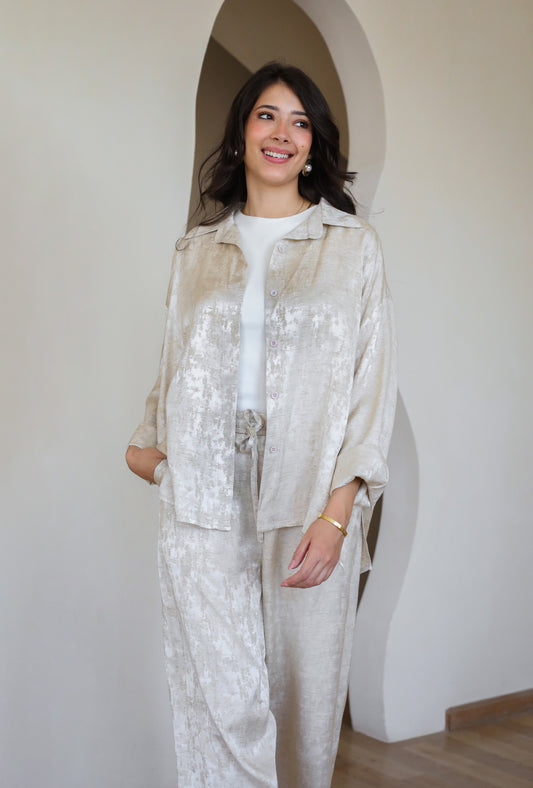 Spring Fever Linen Set - Beige