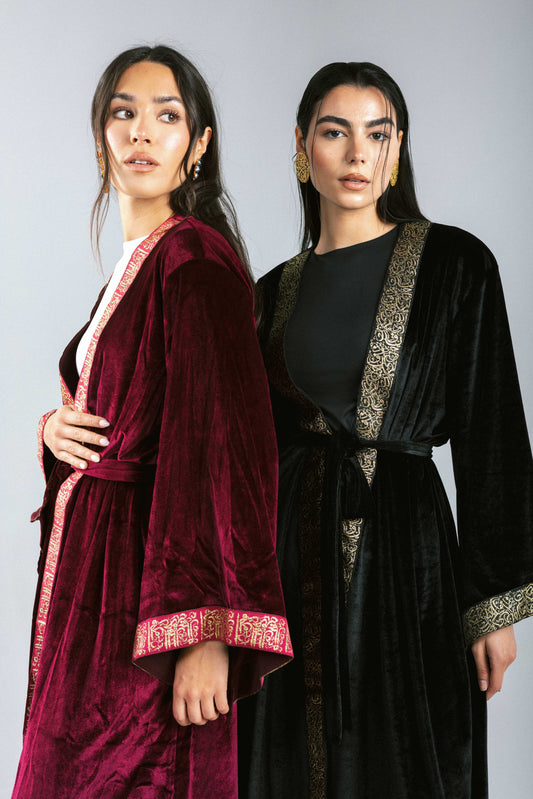 The Velvet Kaftan in Black