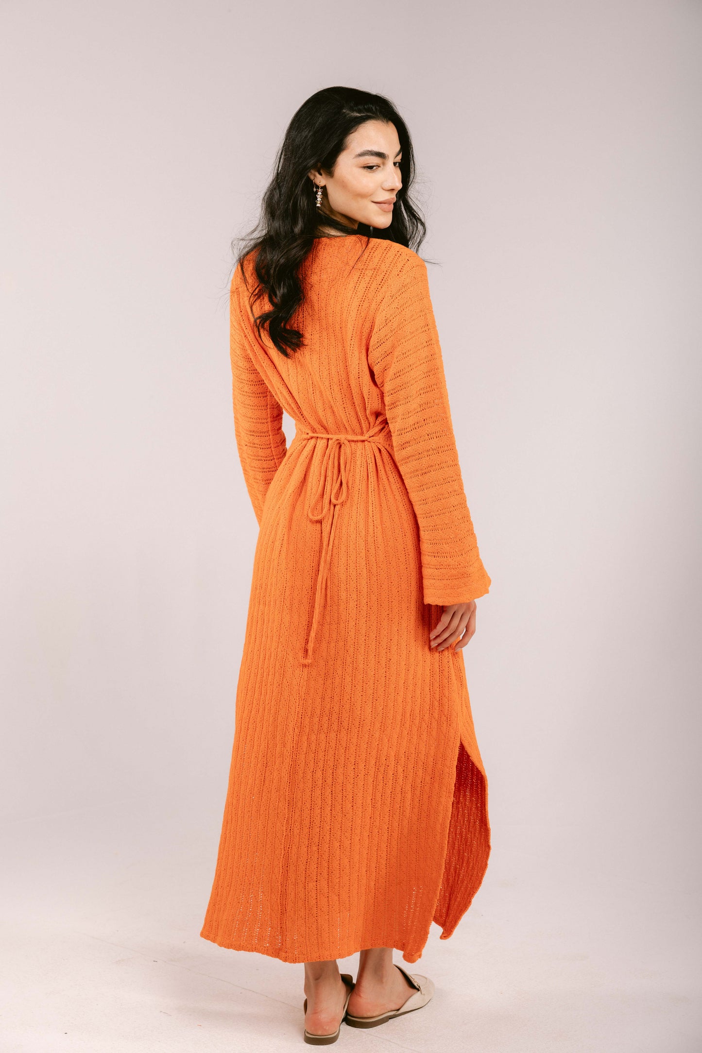 Sun Rays Crochet Dress - Orange