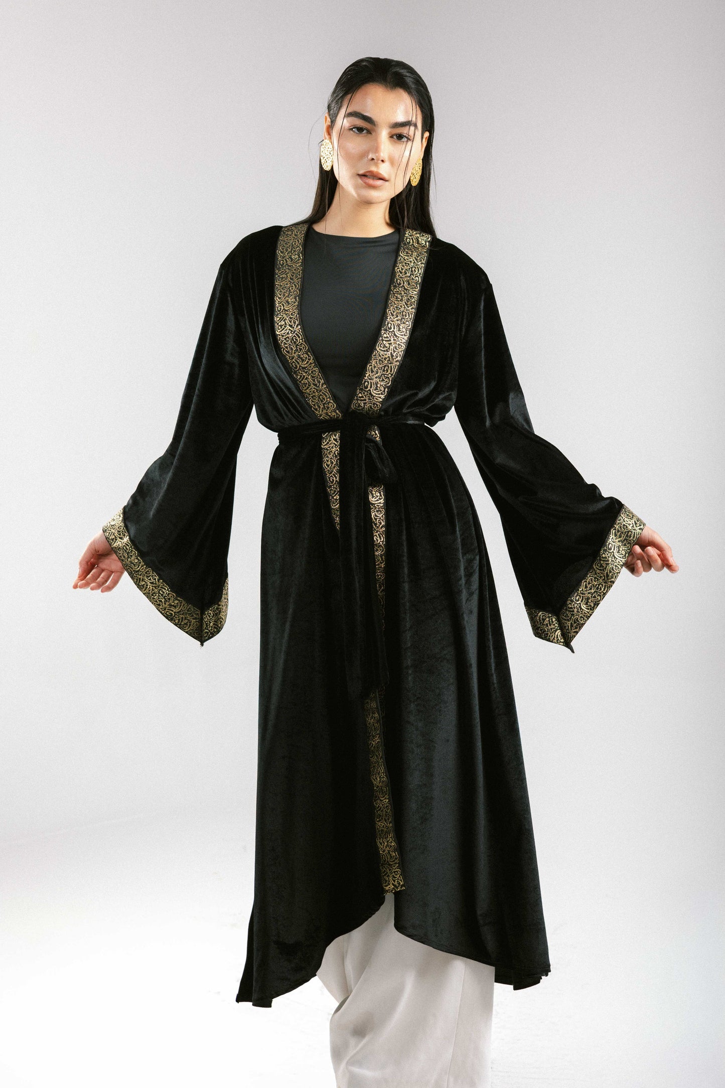 The Velvet Kaftan in Black