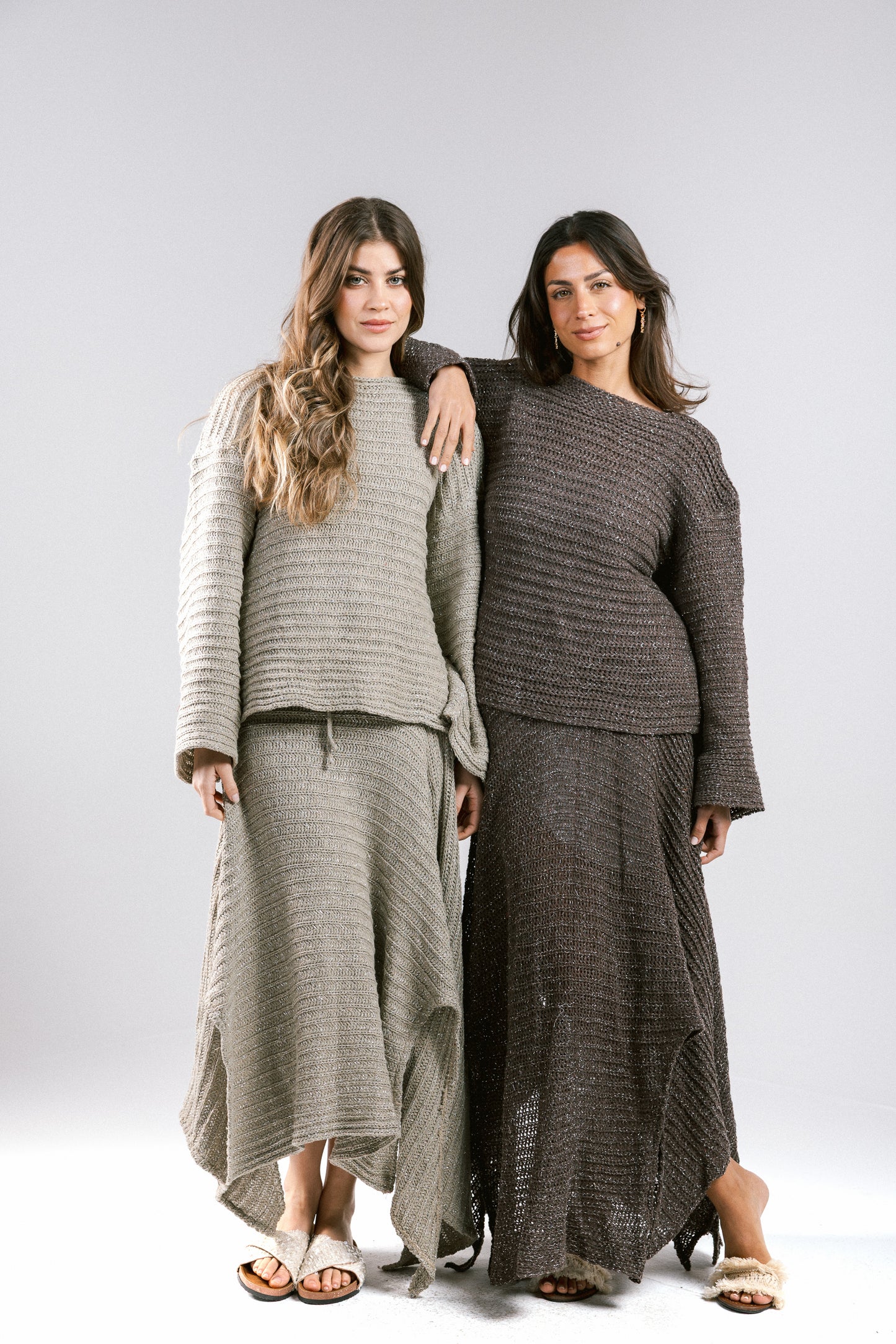 Shore Nights Crochet Skirt - Brown