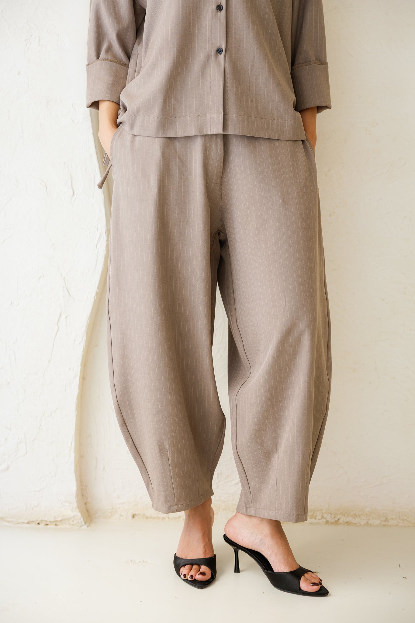 Perfect Tones Striped Set - Taupe