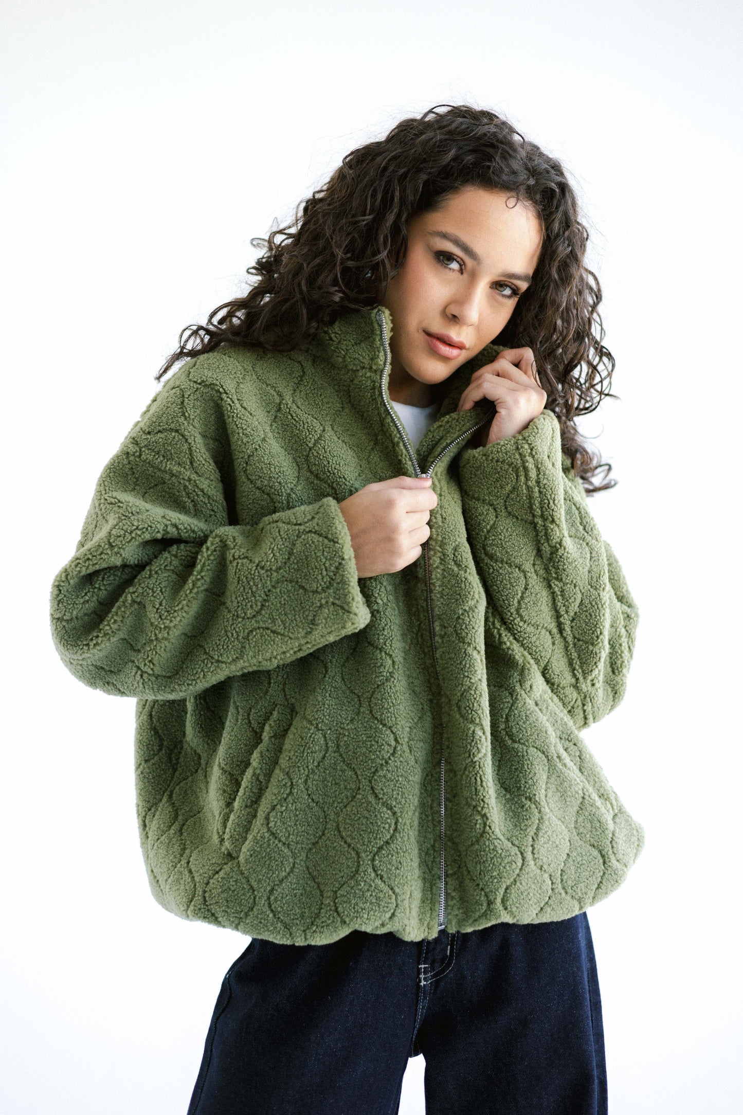 Snug Teddy Jacket - Olive