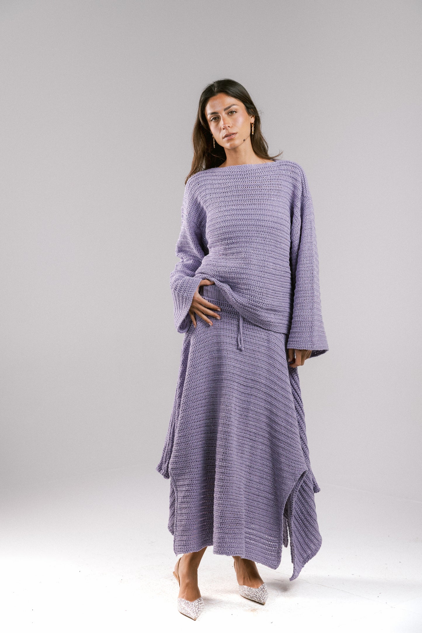 Shore Nights Crochet Skirt - Lilac