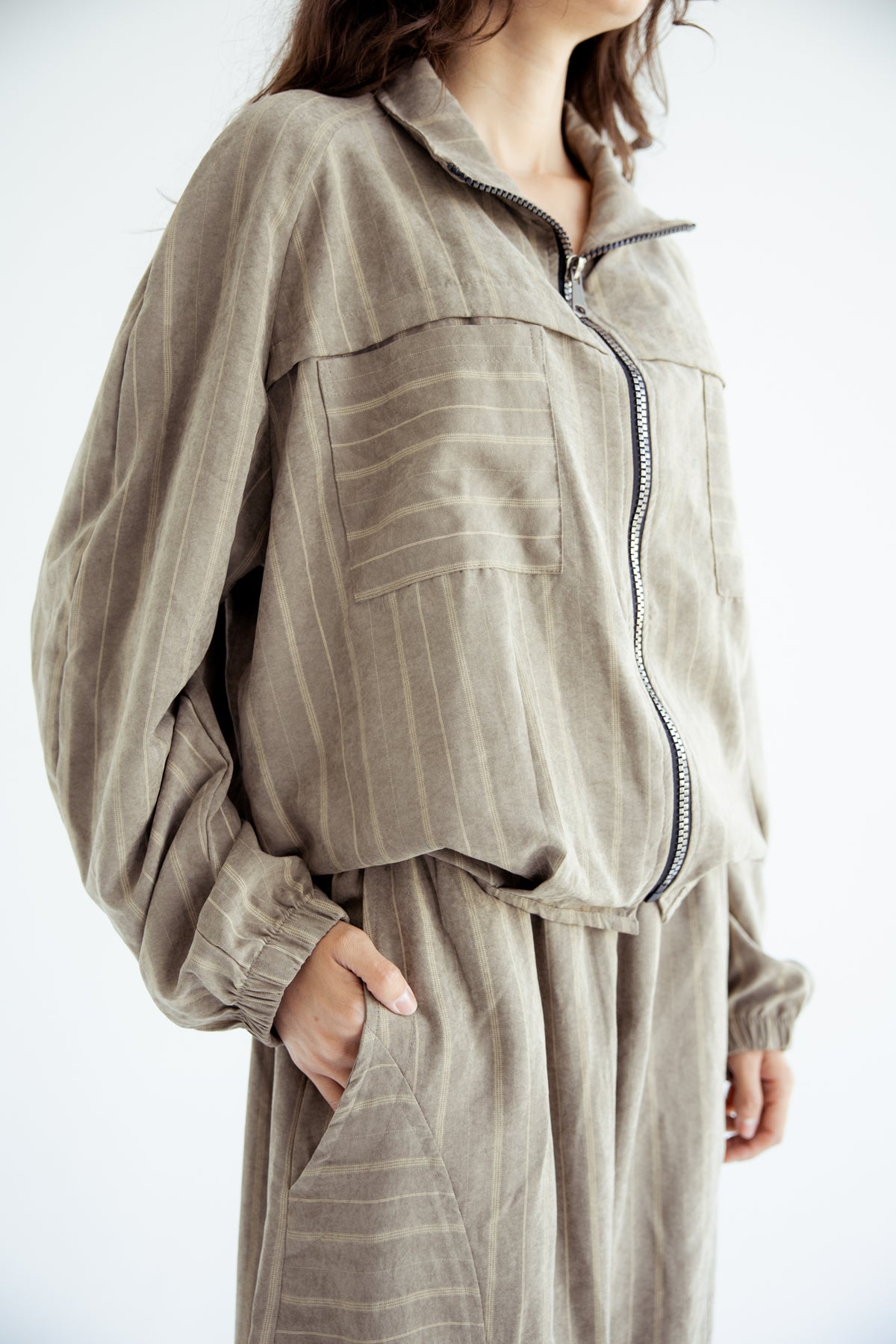 Now or Never Striped Set - Olive
