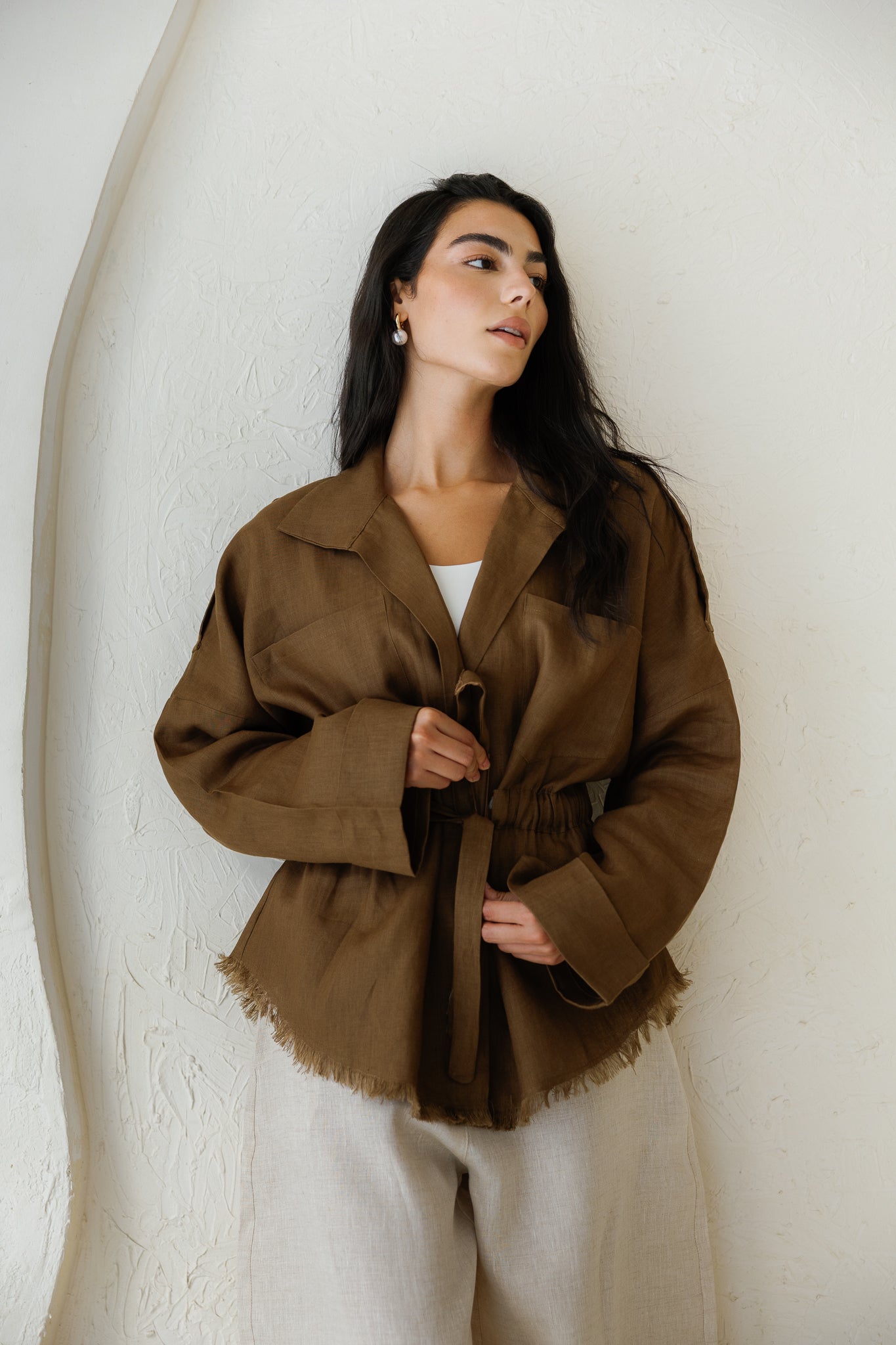 Amalia’s Signature Linen Top - Brown