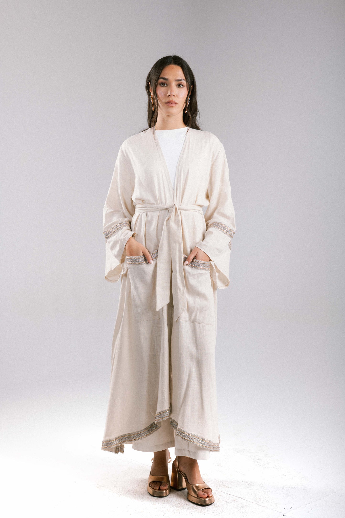 The Linen Kaftan in Beige