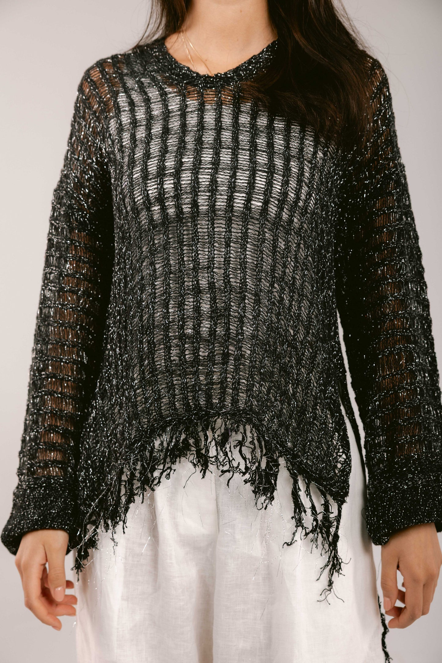 By The Beach Crochet Top - Black
