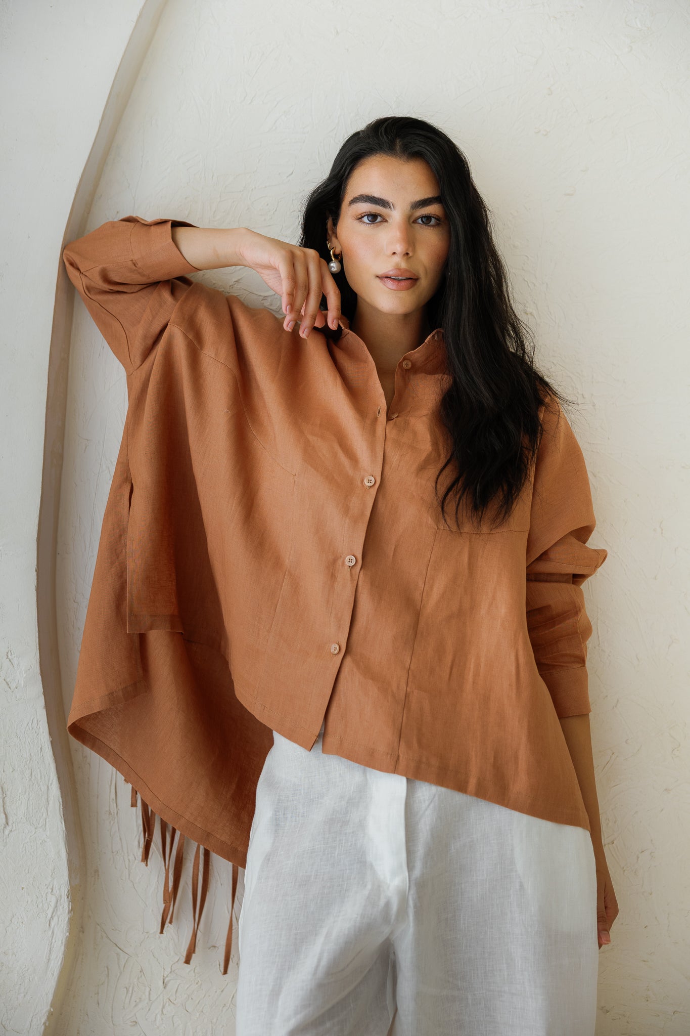 Summer Smiles Linen Top - Clay