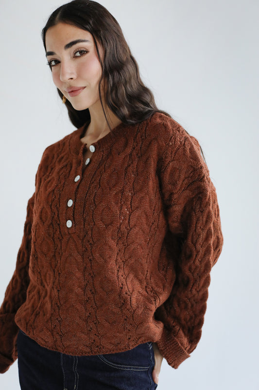 Sweet as you knit sweater - Rust