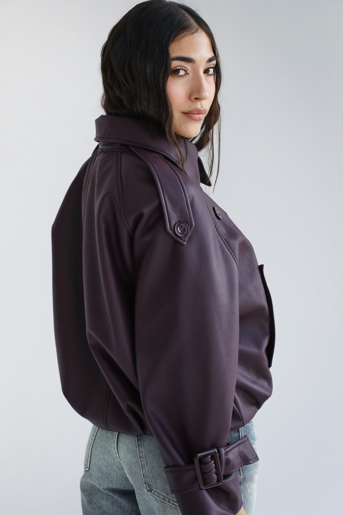 Instant Attraction Leather Jacket - Burgundy