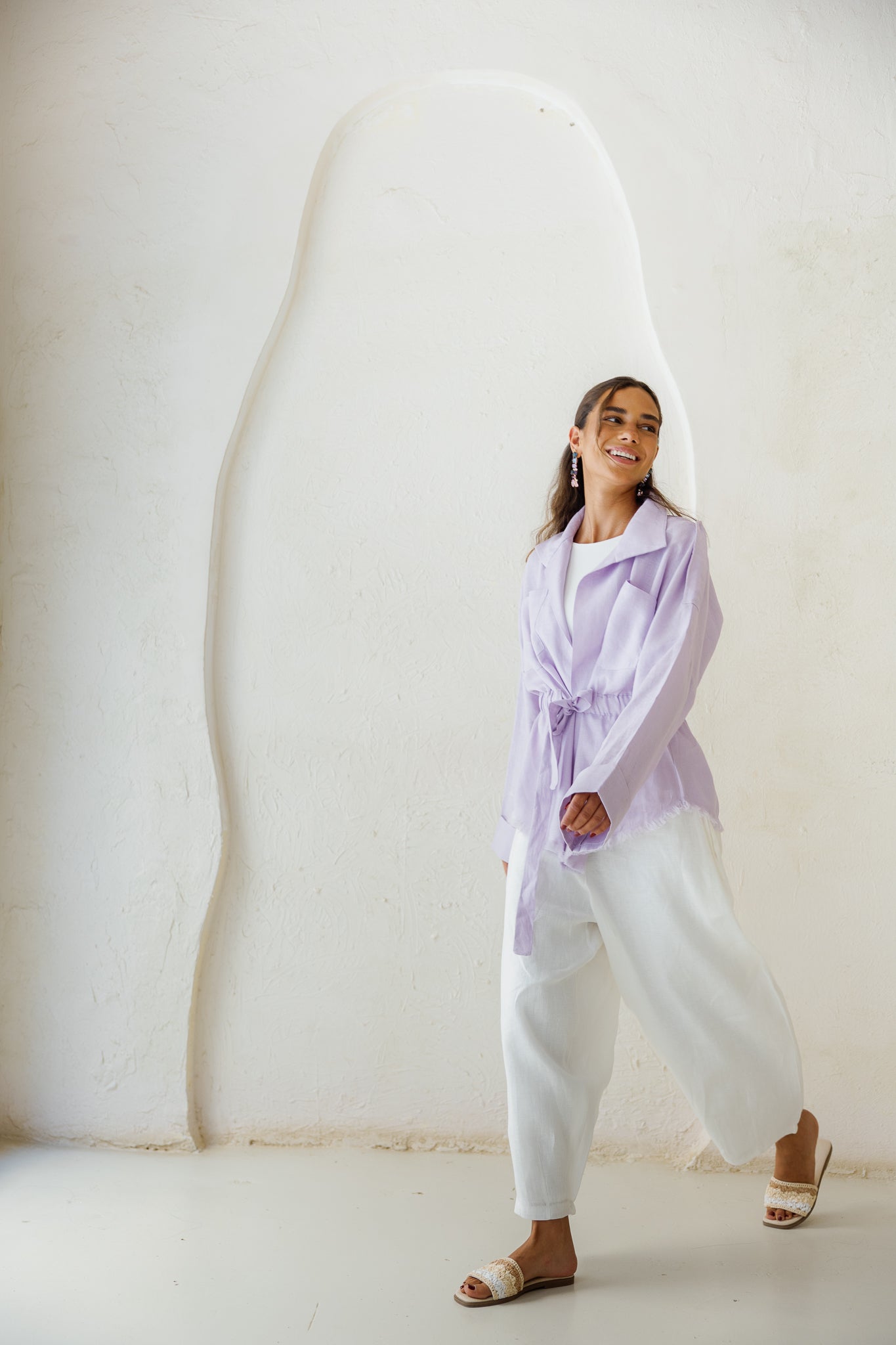 Amalia’s Signature Linen Top - Lilac
