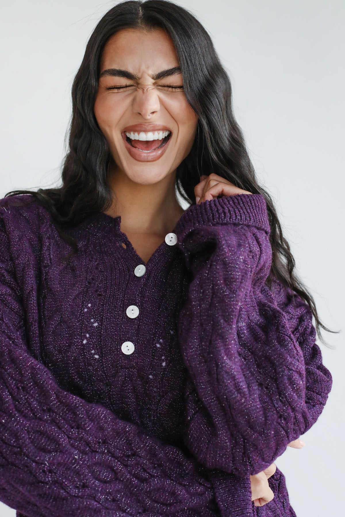 Sweet as you knit sweater - Purple