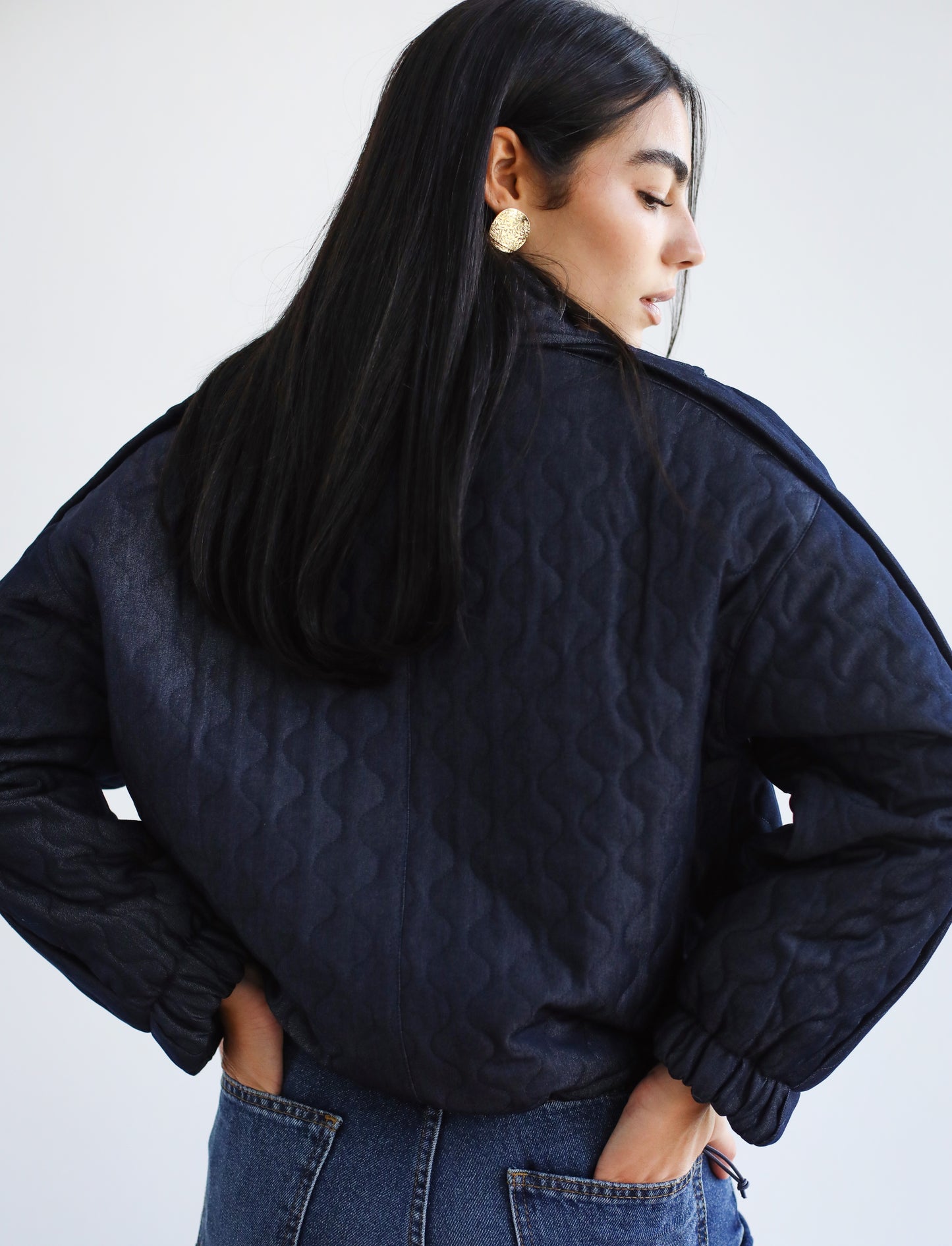 Around The World Bomber Jacket - Midnight Navy