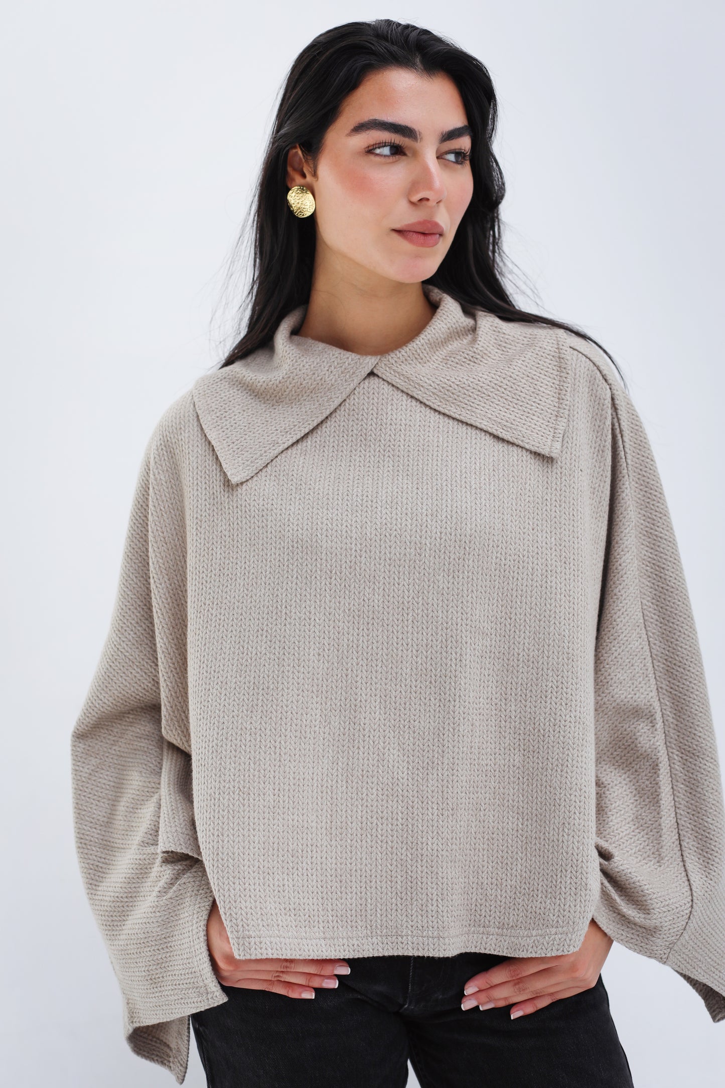 Wonderlust Knit Cape - Beige