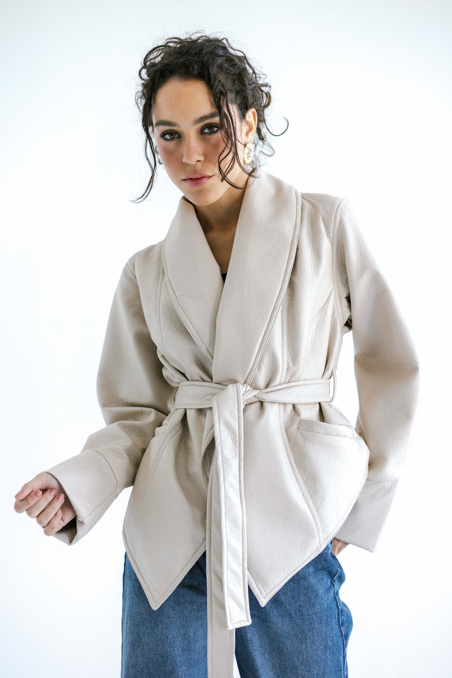 Risk Taker Leather Jacket - Creme