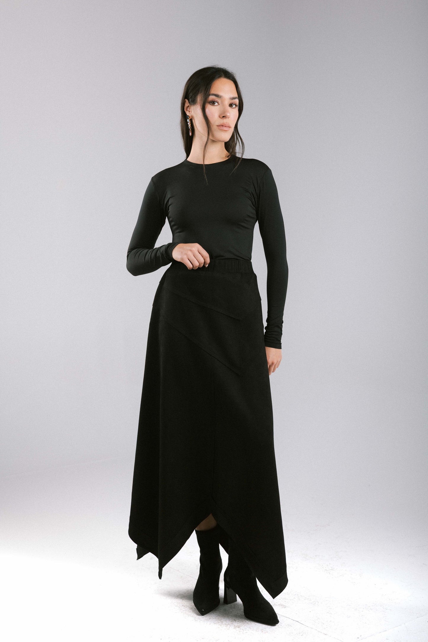 In Her Moment Suede Skirt - Black