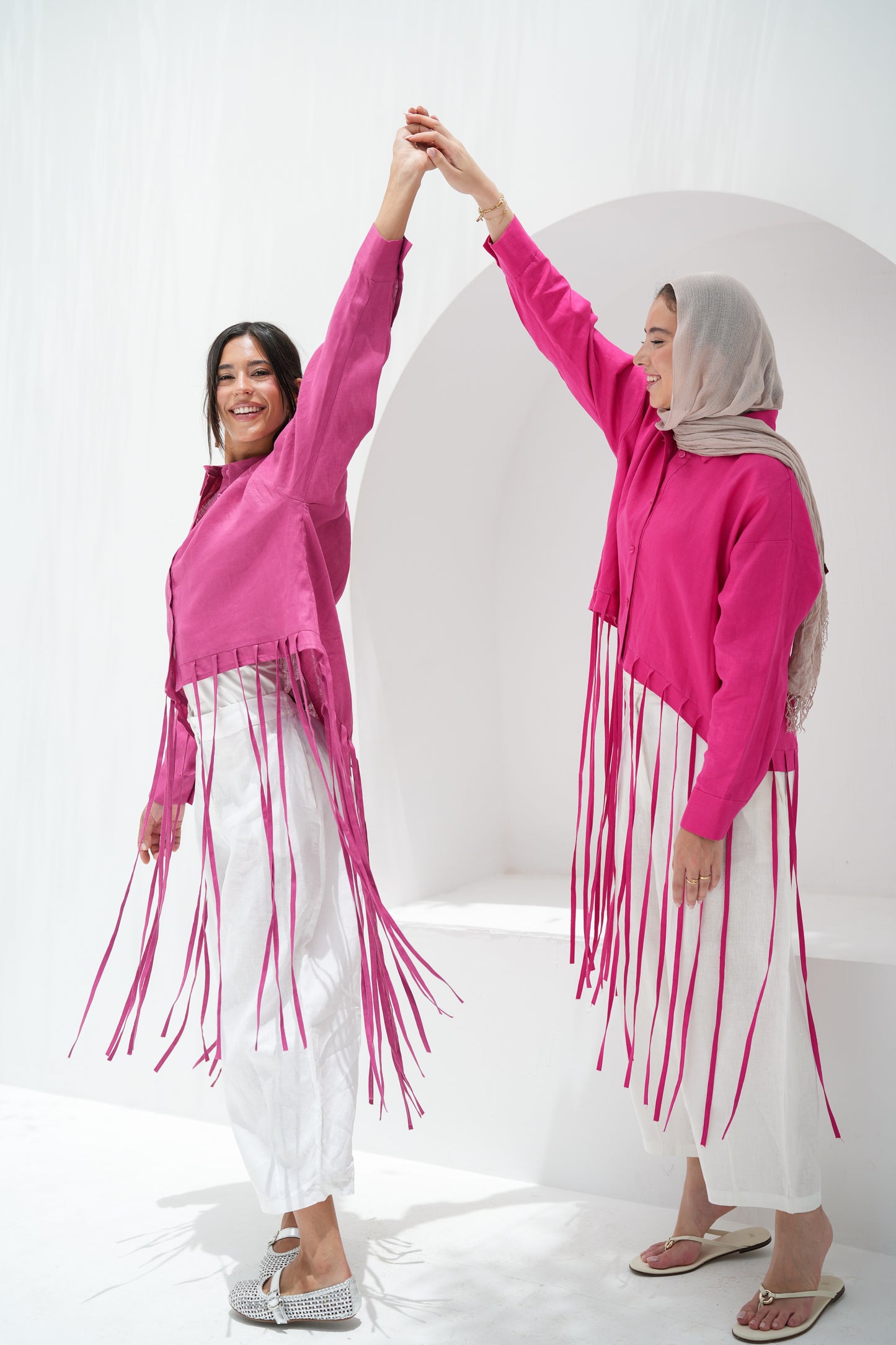 Girl’s Girl Linen Top - Berry Pink