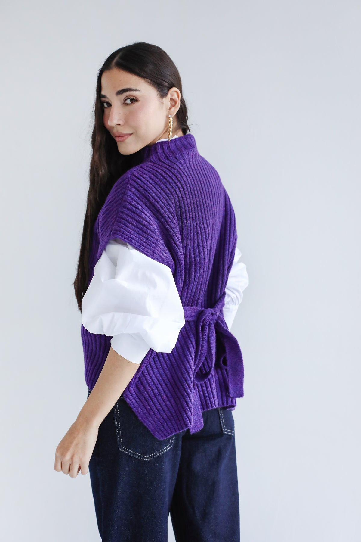Sun Dazed Knit Vest - Purple