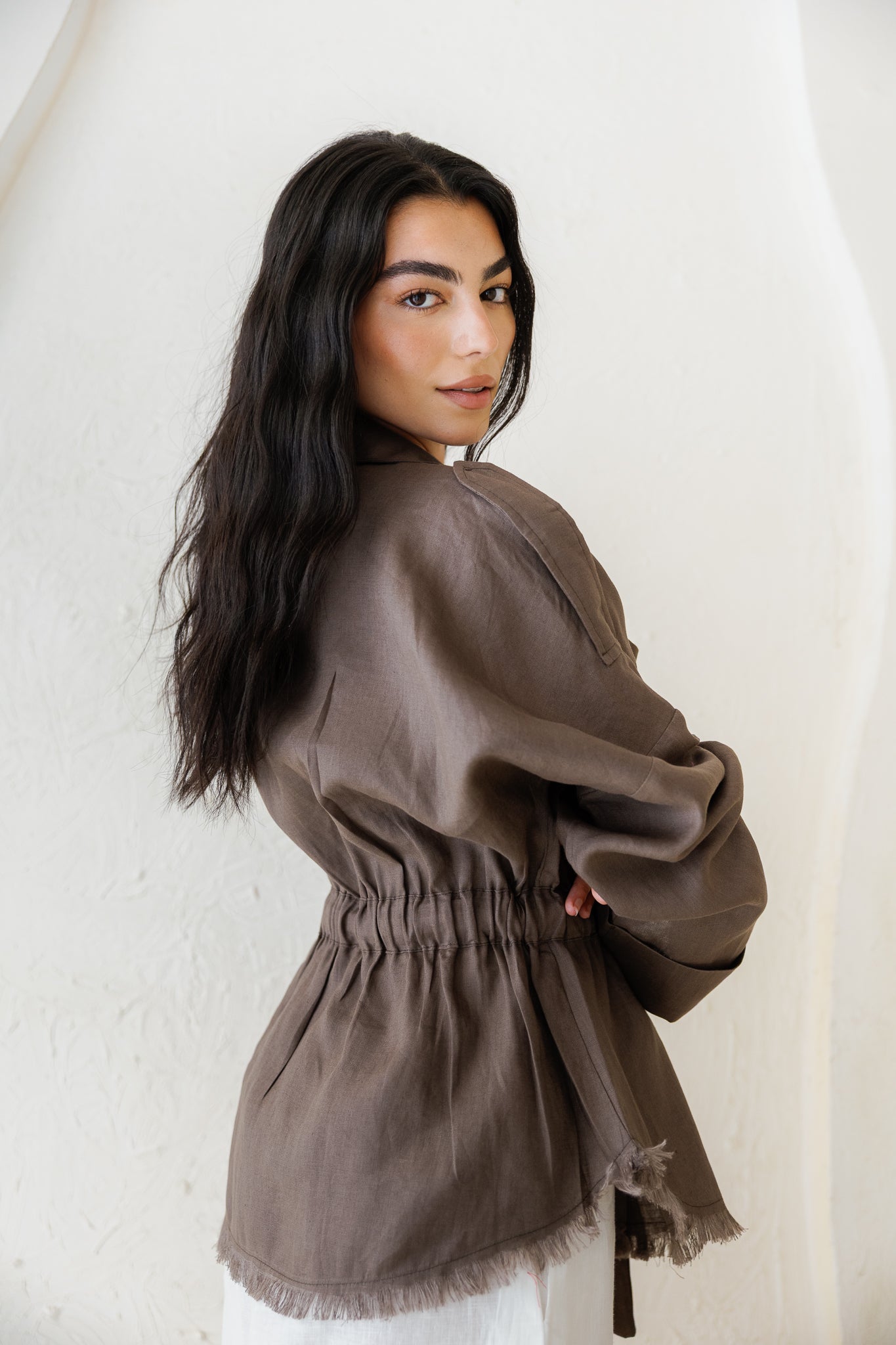 Amalia’s Signature Linen Top - Dusty Grey