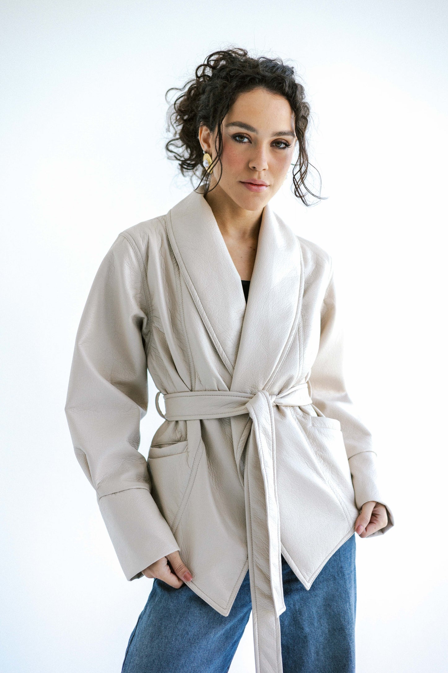 Risk Taker Leather Jacket - Creme