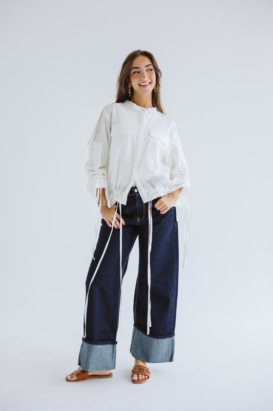 Pretty Fringes Linen Shirt - White