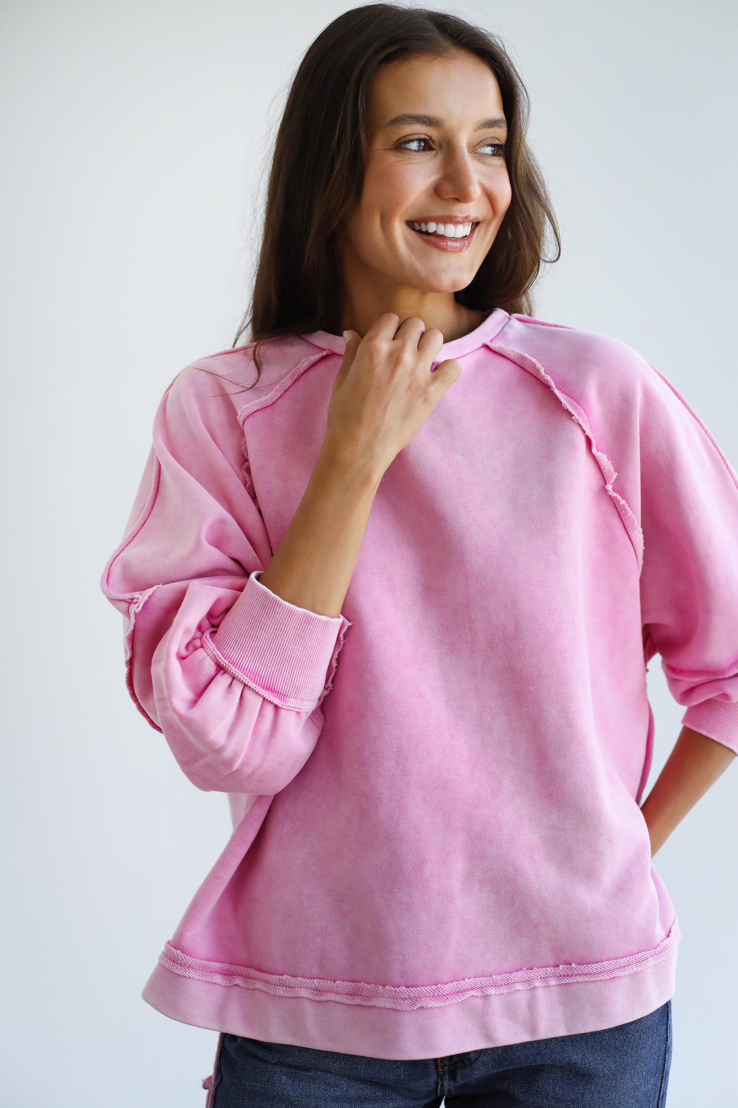 Sweet Escape Sweatshirt - Washed Pink