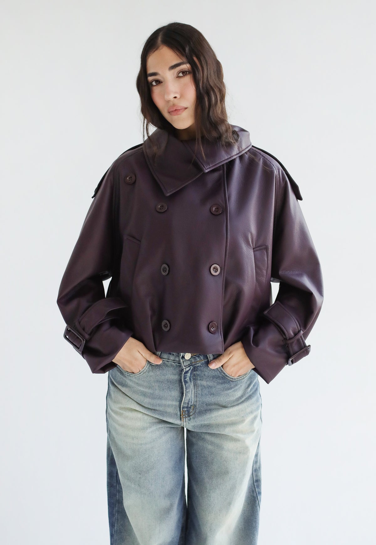 Instant Attraction Leather Jacket - Burgundy