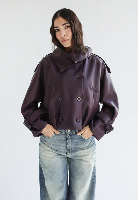 Instant Attraction Leather Jacket - Burgundy