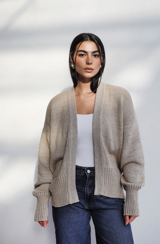 Dreamy Days Knit Cardigan - Shimmer Taupe