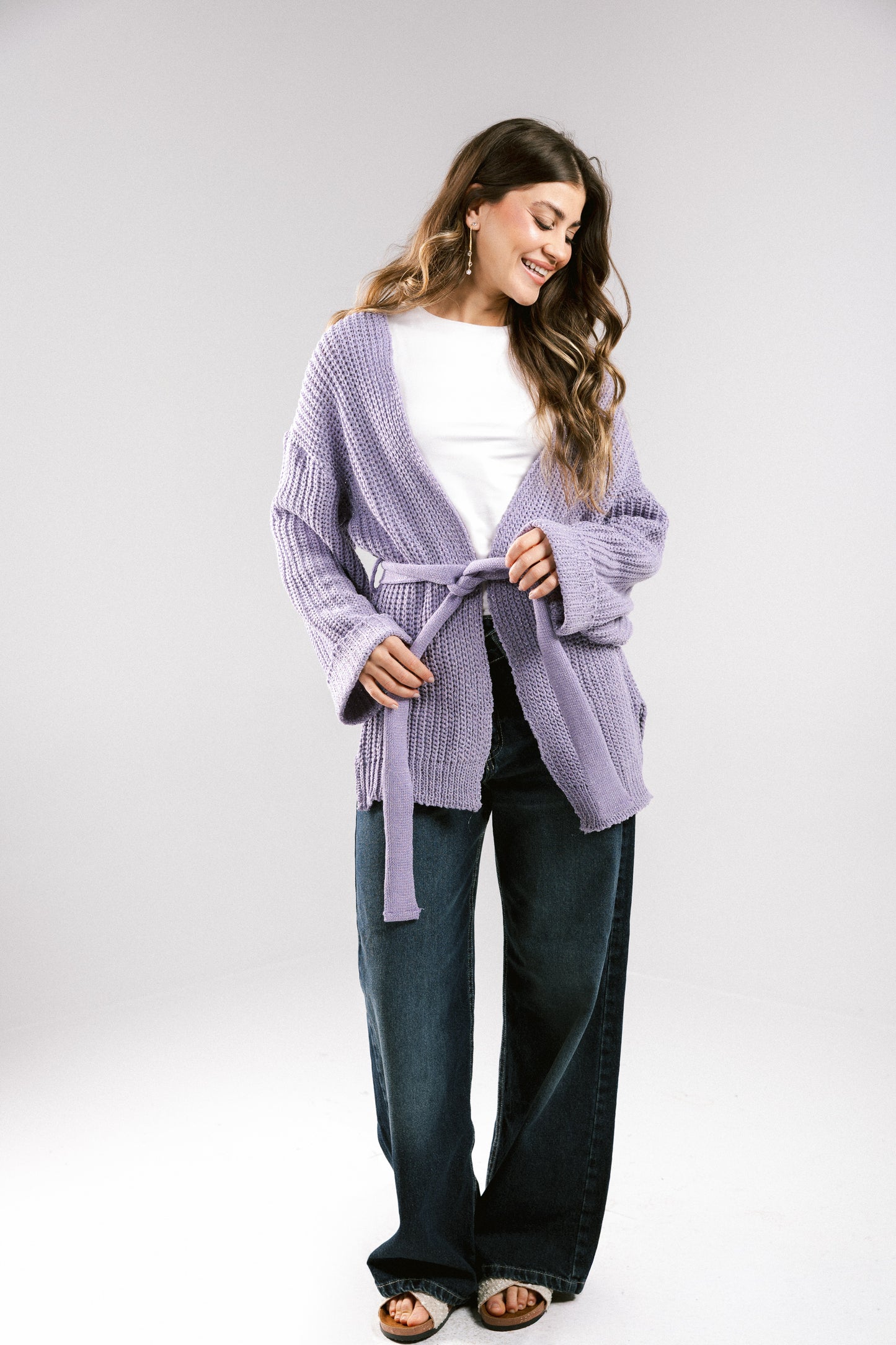 Crystal Skies Crochet Cardigan - Lilac