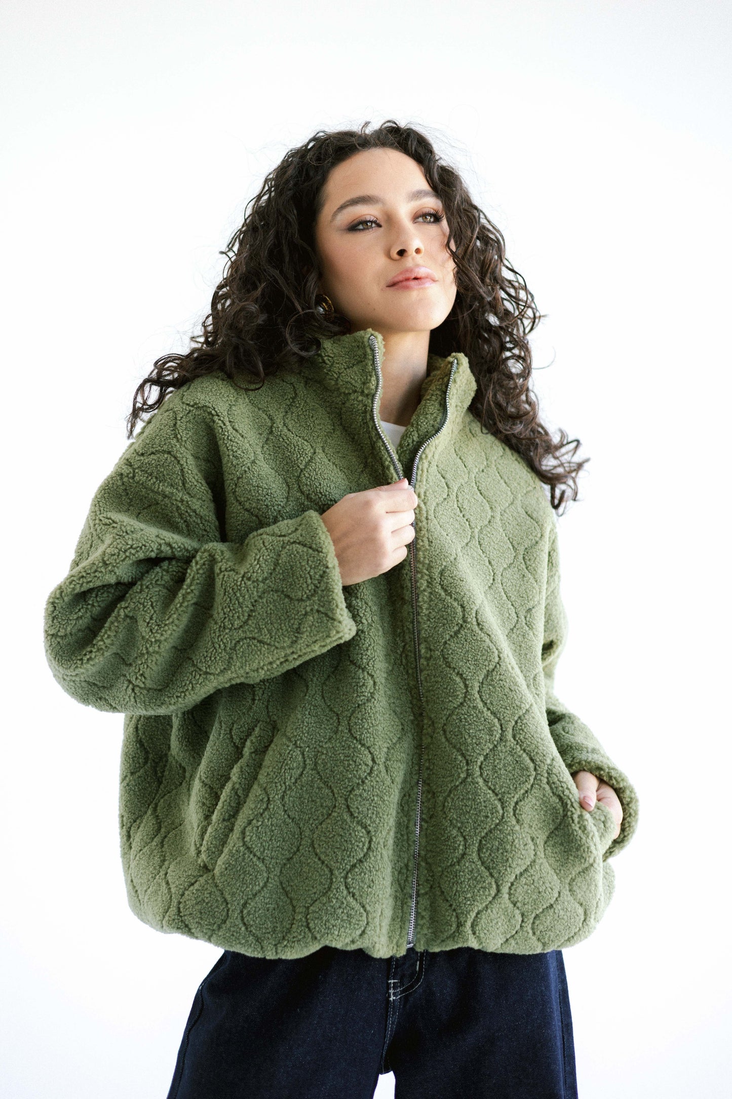 Snug Teddy Jacket - Olive