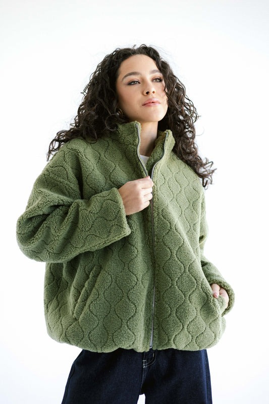 Snug Teddy Jacket - Olive