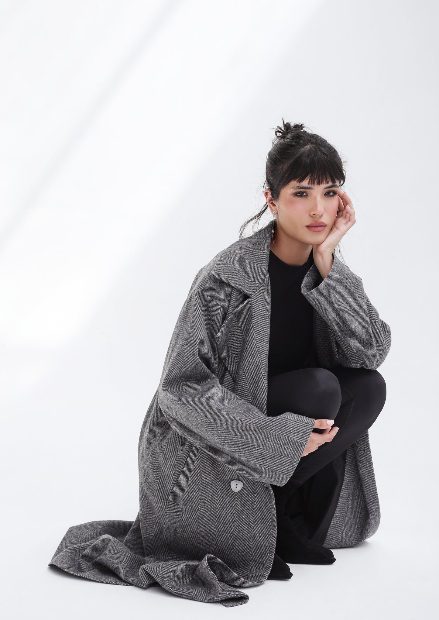 Long Time Coat - Dark Grey Stripes