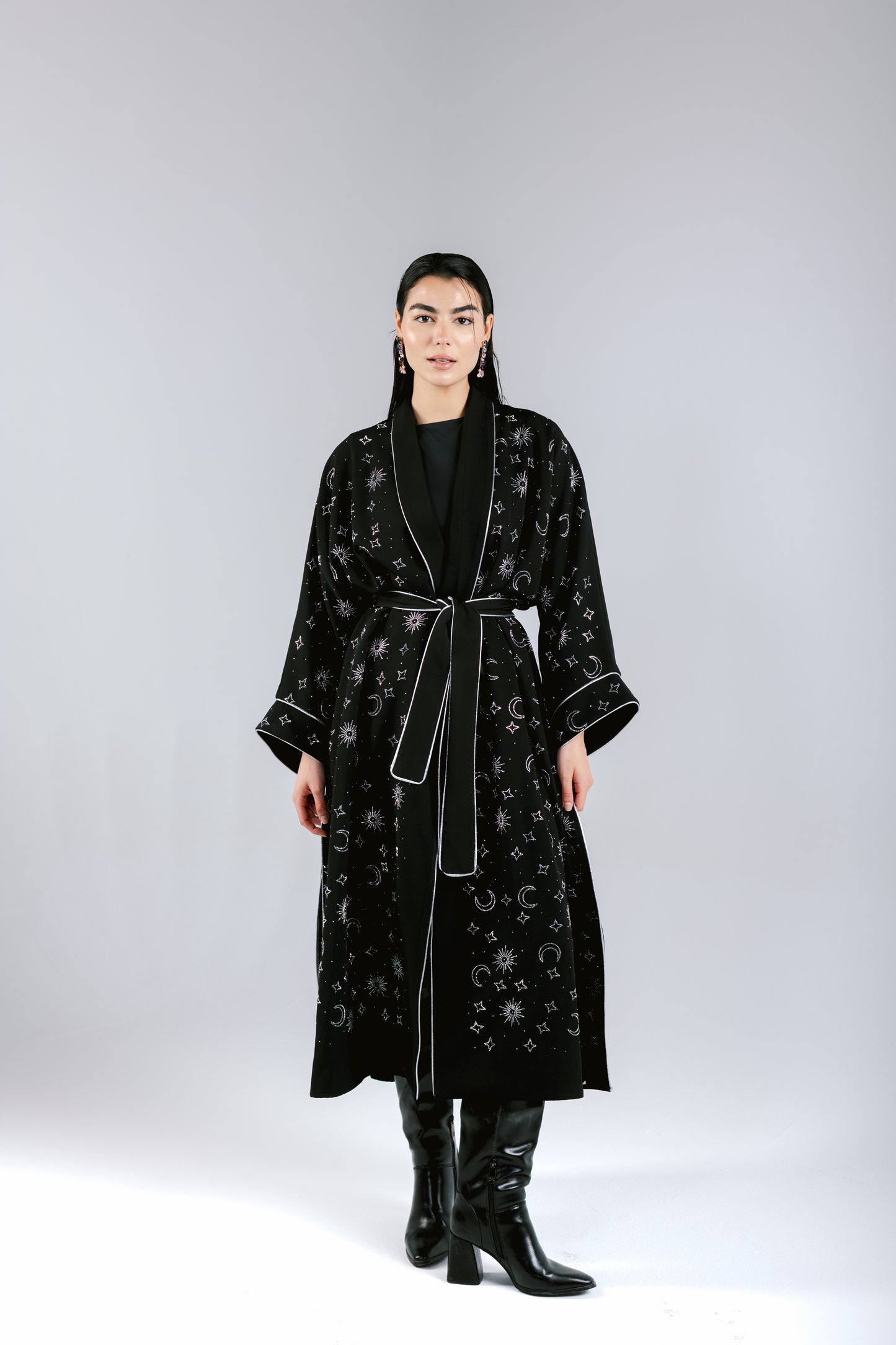Over The Moon Kaftan in Black