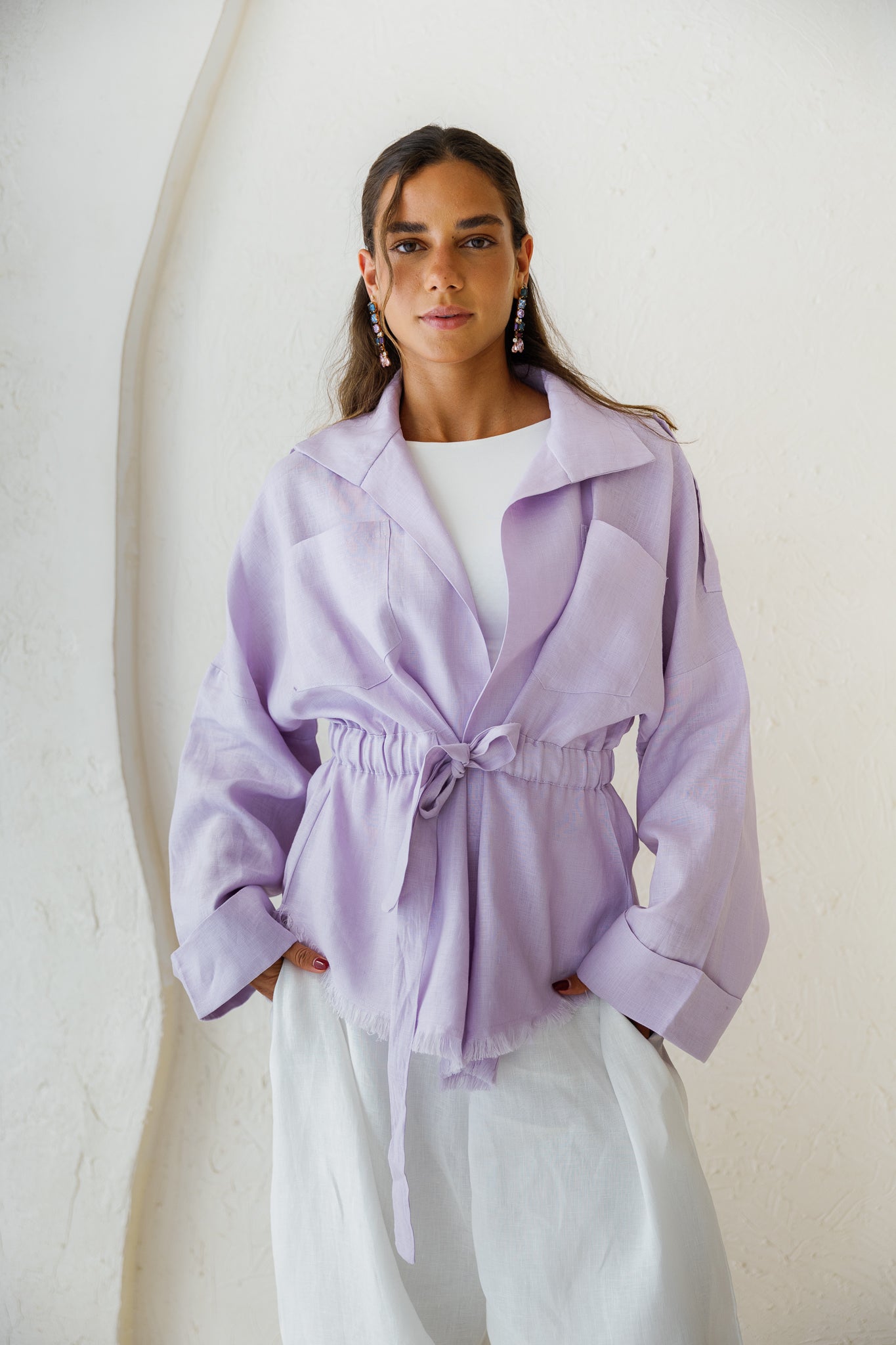 Amalia’s Signature Linen Top - Lilac