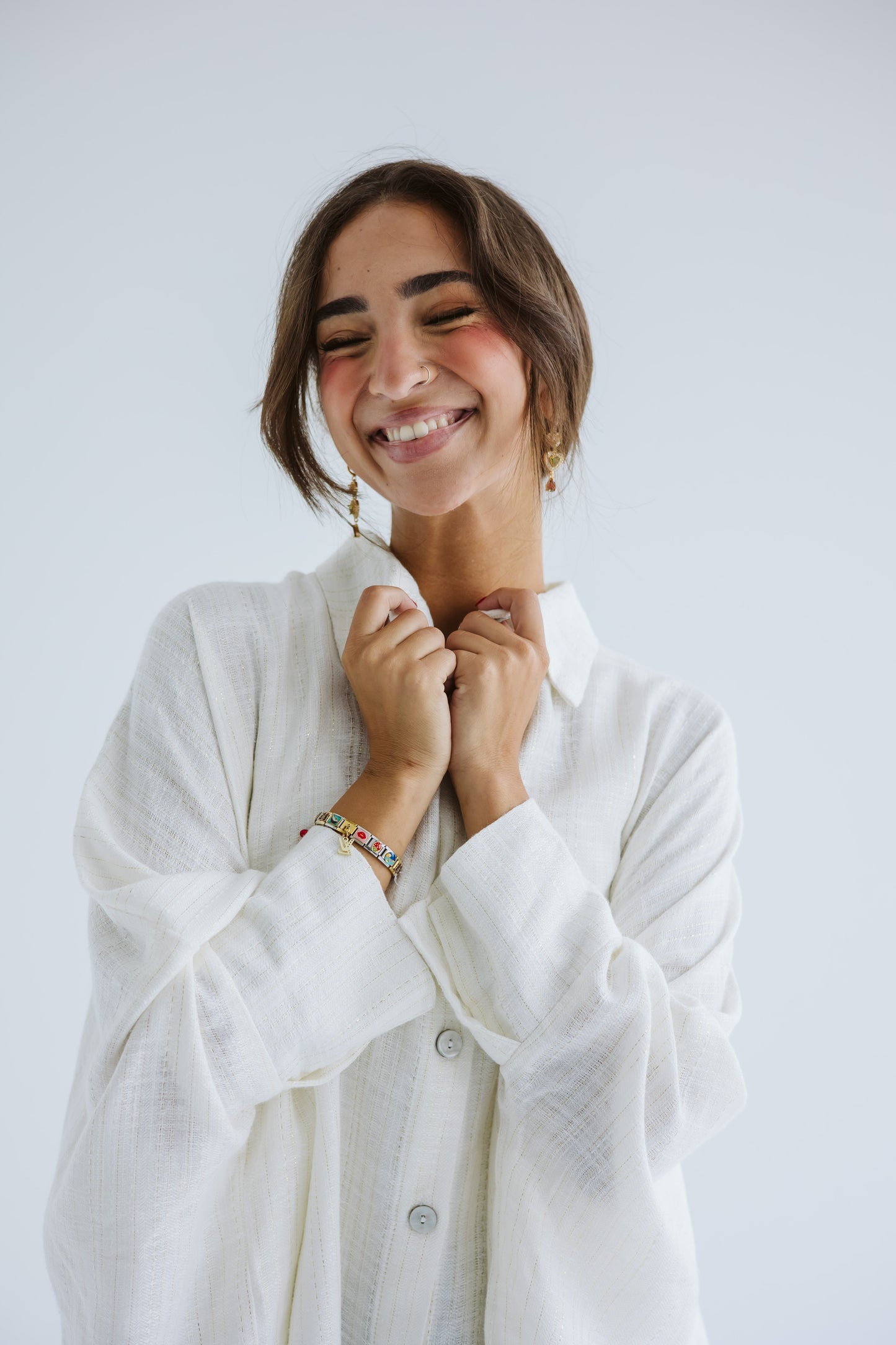 Giving Joy Linen Cape in White